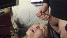 Amateur facial cumshot by big cock