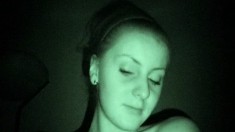 Tight amateur babe gets herself shafted in night vision camera