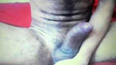 huge cock hairy guy rubbing cock on his arse hole on cam