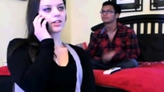 Teen show on webcam in front of her boyfriend